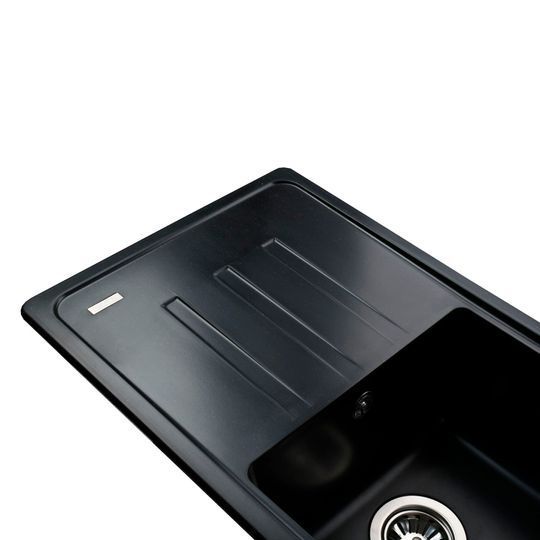 Гранітна мийка Globus Lux LUGANO чорний 780х435мм-А0002