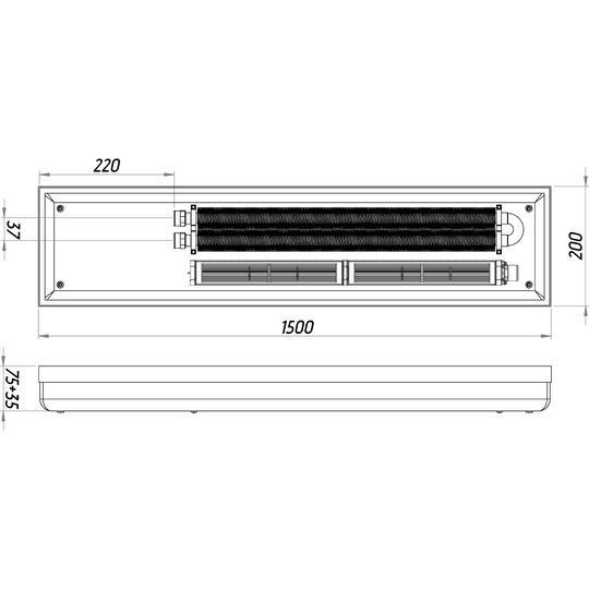 Конвектор ТС70-1500/200-Turbo-2sl (без решітки)