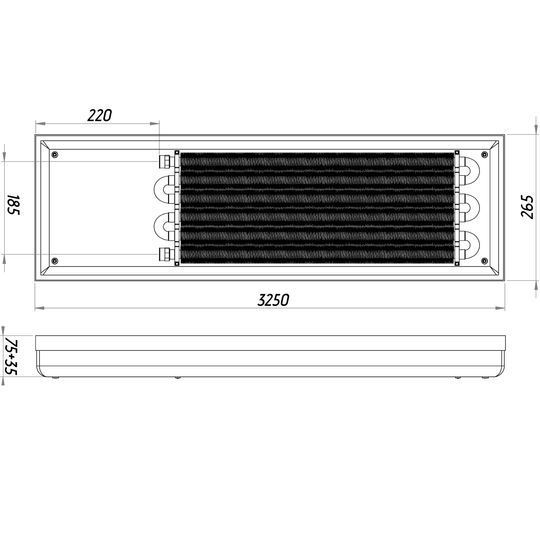 Конвектор ТС70-3250/265-Comfort-6bu (без решітки)