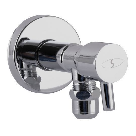 Кран напівобертовий кутовий з цангою SOLOMON 1/2&Prime;х 3/8&Prime; Lazer 7076