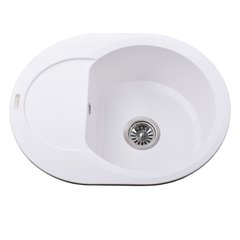 Гранітна мийка Globus Lux MORAINE білий 600х470мм-А0007