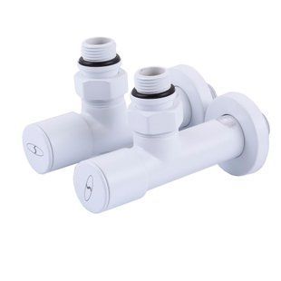!Набір Кран вентильний кутовий з американкою SOLOMON LUX 1/2&Prime; WHITE 7777 (1уп.)