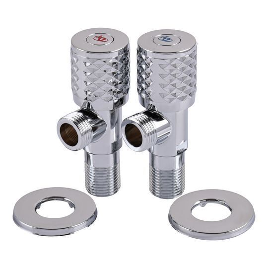 !!Набір кранів кутових кераміка PROFESSIONAL EXCLUSIVE 1/2&Prime;X1/2&Prime; 9999 CHROME (1уп.)