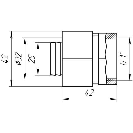 Муфта із внутрішньою різьбою APE ITALY 702 L 1&Prime;x32