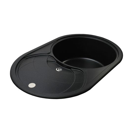 Гранітна мийка Globus Lux LUISE чорний металік 780х500мм-А0001