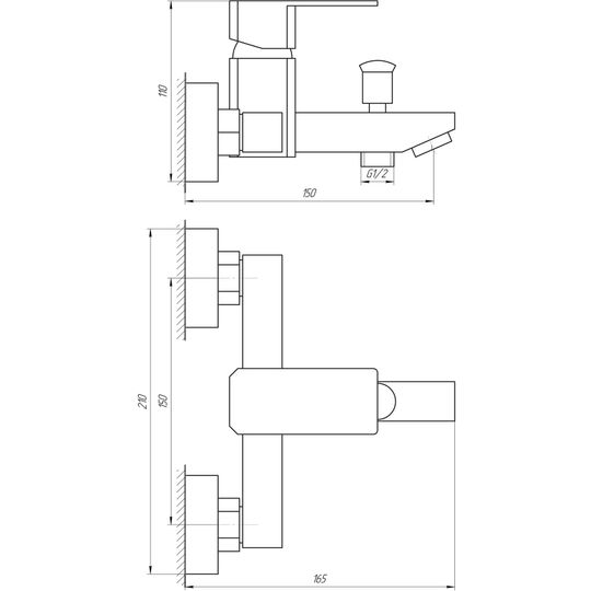 Змішувач для ванни Globus Lux SHK-102-M