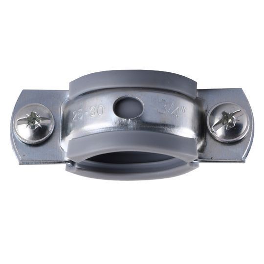 Хомут в зборi CR 3/4&Prime; (25-30мм) з гвинтом-шурупом 8*80 та дюбелем в уп., сірий