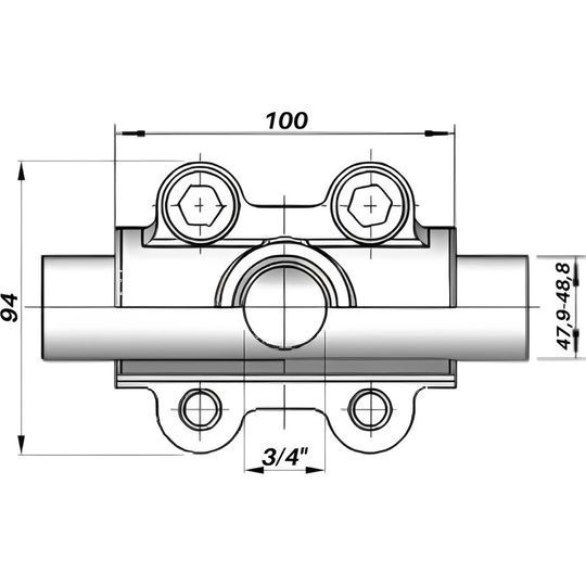 Врізка в трубу з внутрішньою різьбою DN40(47,9-48,8 мм) х 3/4&Prime; OBD AGAflex