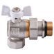 Кран кульовий кутовий з американкою Q PROFESSIONAL QP004 PN40 3/4&Prime; антипротікання, Білий метелик