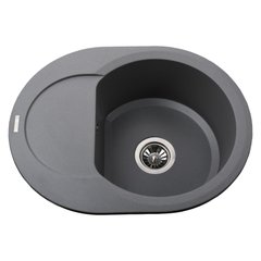 Гранітна мийка Globus Lux MORAINE сірий металік 600х470мм-А0003