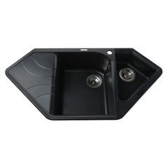 Гранітна мийка Globus Lux GARDA чорний 1000х500мм-А0002