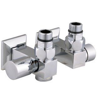 Набір Кран вентильний кутовий з американкою SOLOMON LUX 1/2&Prime;CUBE CHROM 8888_ТЕН (1уп.)