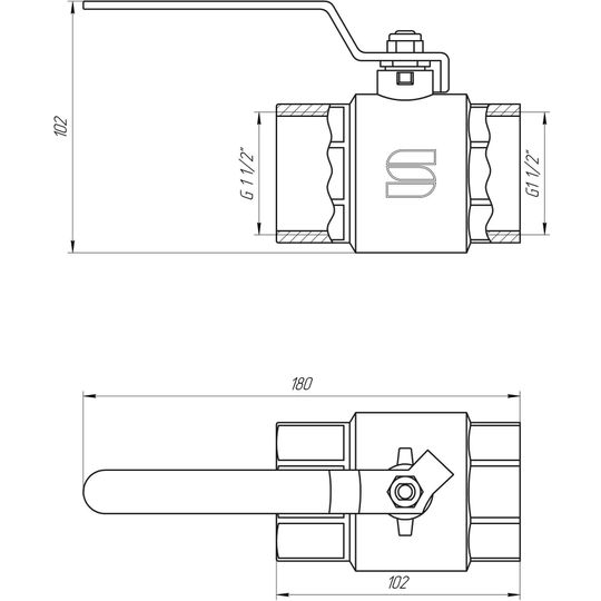 Кран кульовий прямий SELBA 1 1/2″ ВВ КР SL1506