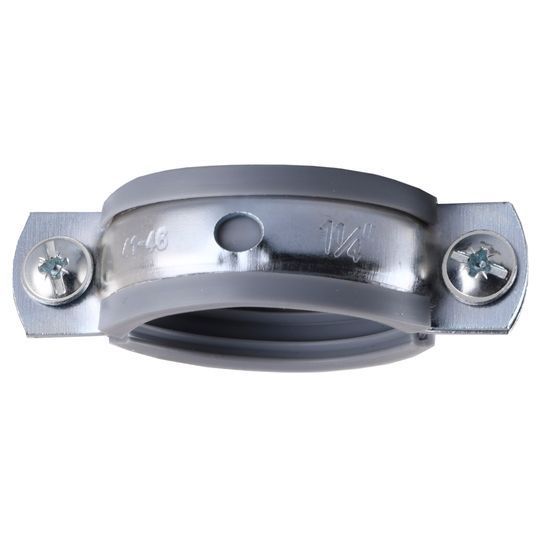 Хомут в зборi CR 1 1/4&Prime; (42-47мм) з гвинтом-шурупом 8*80 та дюбелем в уп., сірий