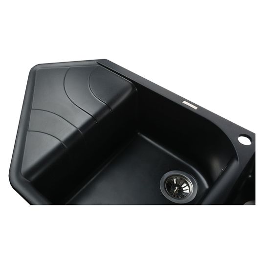 Гранітна мийка Globus Lux GARDA чорний 1000х500мм-А0002