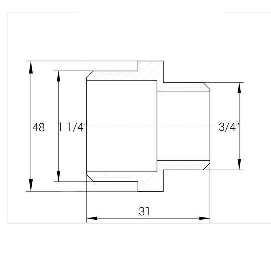 Ніпель редукційний 1 1/4"х 3/4"ЗЗ нікельований А0593А(нк)