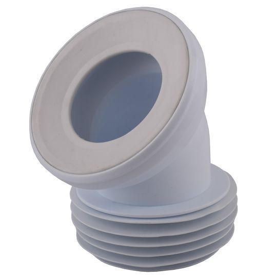 Коліно OPTIMUM для унітазу 45 &deg; D115 пластик з ущільненням OPTI 30515/147