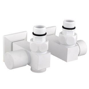 Набір Кран вентильний кутовий з американкою SOLOMON LUX 1/2&Prime;CUBE WHITE 8888_ТЕН (1уп)