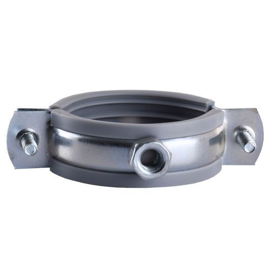 Хомут в зборi CR 1 1/2&Prime; (47-53мм) з гвинтом-шурупом 8*100 та дюбелем в уп., сірий