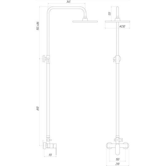 Душова система TOPAZ BARTS TB 07702-H36