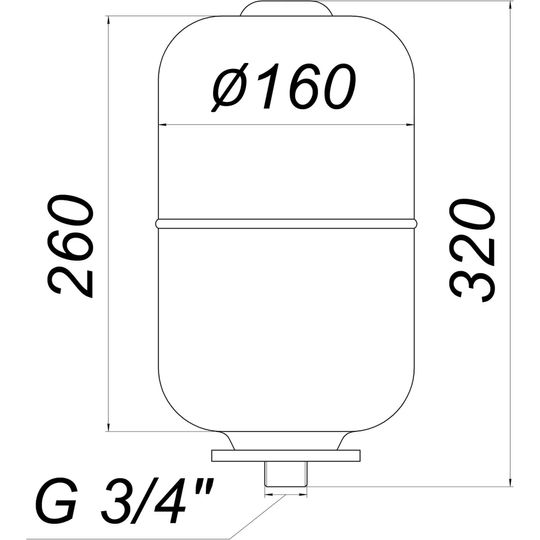Гідроакумулятор зі змінною мембраною 5л ZILMET HY-PRO 10bar, білий (11H0000500 )