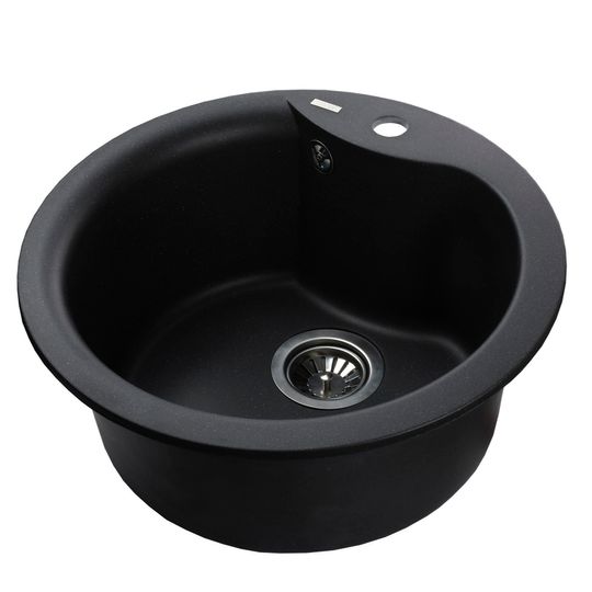 Гранітна мийка Globus Lux ORTA чорний металiк 485мм-А0001