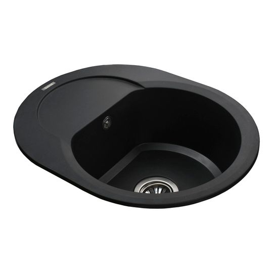 Гранітна мийка Globus Lux MORAINE чорний 600х470мм-А0001