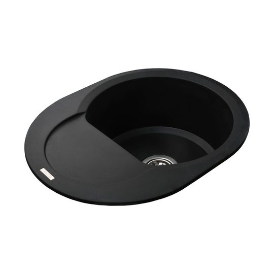Гранітна мийка Globus Lux MORAINE чорний 600х470мм-А0001