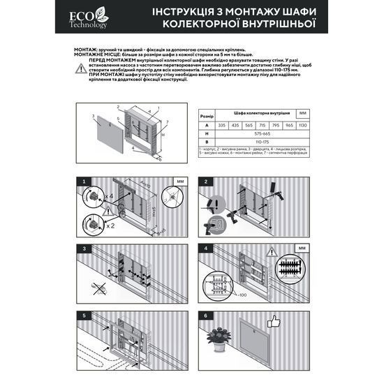 Колекторна шафа внутрішня ЕСО PRO ШКВ-02 575x565x110