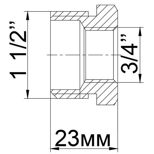 Футорка 1 1/2&Prime;х 3/4&Prime;ЗВ латунна 724Б