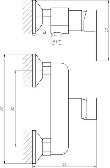 Змішувач для душу Globus Lux Milano GLM-105N-10-BB