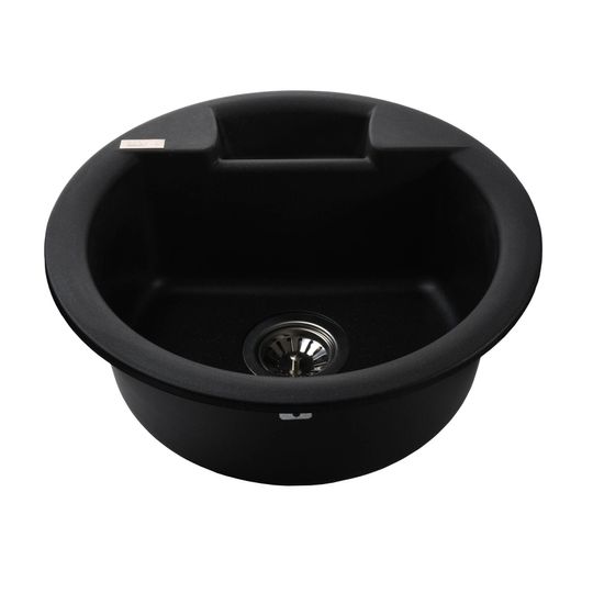 Гранітна мийка Globus Lux GURON чорний металiк 480мм-А0001