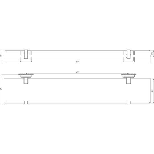 Полиця TOPAZ TKB 9927 скло с бортиком
