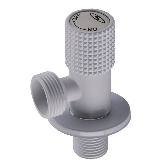 Кран кутовий кераміка SOLOMON EXCLUSIVE 1/2&Prime;X3/4&Prime; 989 WW (White/White) ( 1шт.)