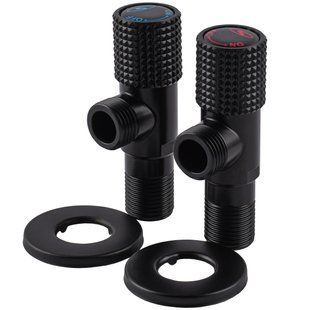 Комплект кранів кутових кераміка SOLOMON EXCLUSIVE 1/2&Prime;X1/2&Prime; 9889 BB (BLACK/BLACK) (комплект2шт.)