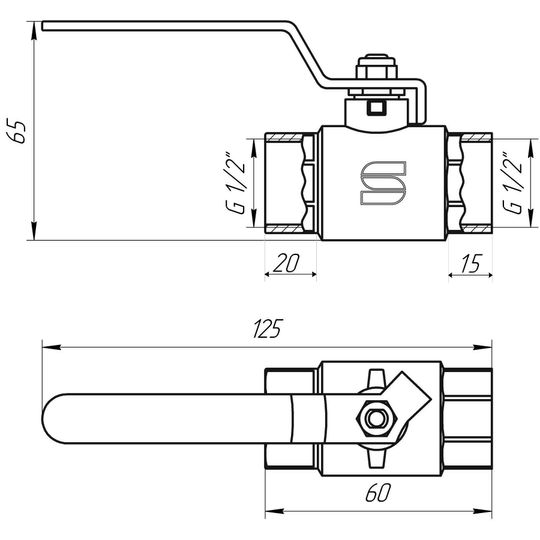 Кран кульовий прямий SELBA 1/2″ ВВ КР SL1506