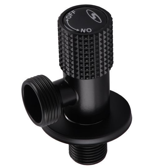 Кран кутовий кераміка SOLOMON EXCLUSIVE 1/2&Prime;X3/4&Prime; 989 BB (BLACK/BLACK) ( 1шт.)