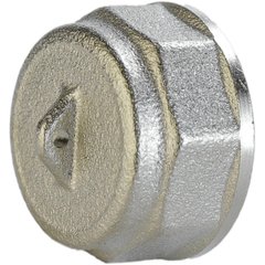Заглушка нікельована 1/2″ВР штампована з контрольним отвором А1001Ако(нк)