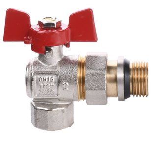 Кран кульовий кутовий з американкою WATERVALVE Q003 NV-V124 1/2&Prime; ЗB