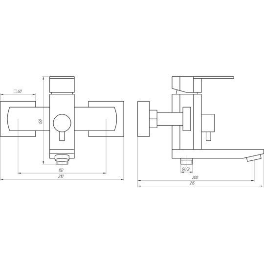 Змішувач для ванни Globus Lux Sorento SQ-102NHR