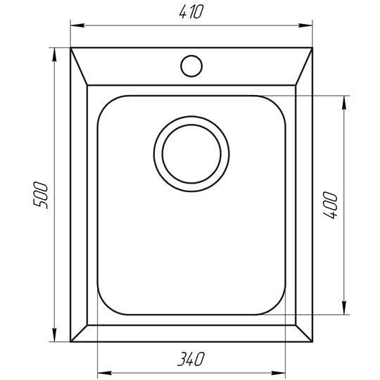 Гранітна мийка Globus Lux LAMA графіт 410х500мм-А0001