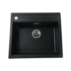 Гранітна мийка Globus Lux VOLTA чорний металiк 570х510мм-А0001