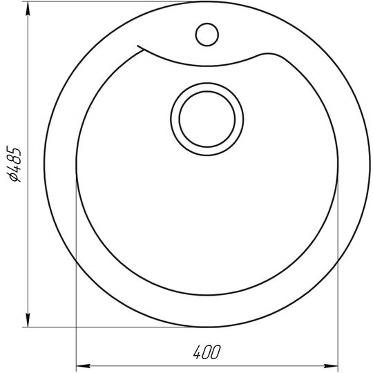 Гранітна мийка Globus Lux ORTA графiт 485мм-А0001