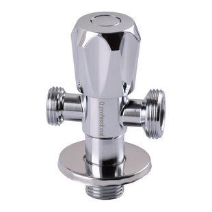 Кран вентильний кутовий Professional 1/2&Prime;X1/2&Prime;X3/4&Prime; NV-QP555