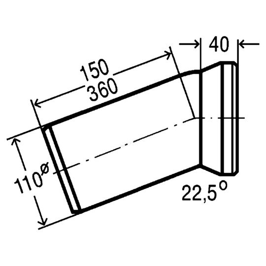 Коліно для унітазу 22,5° пластик Ø110 VIEGA 101855
