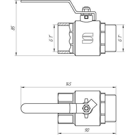 Кран кульовий прямий SELBA 1″ ЗВ КР SL1505