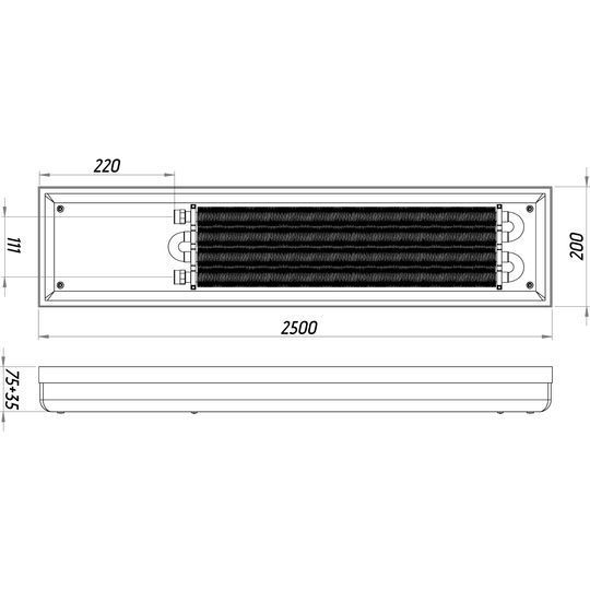 Конвектор ТС70-2500/200-Comfort-4su (без решітки)