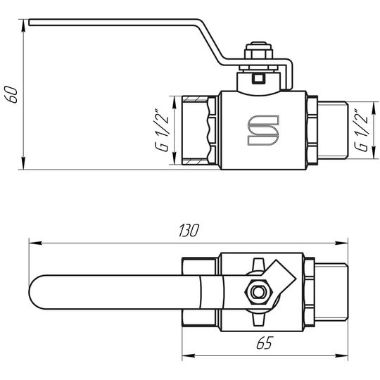 Кран кульовий прямий SELBA 1/2″ ЗВ КР SL1505