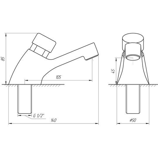 Кран-дозатор для умивальника MO1501,3bar., 7l/min