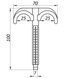 Кріплення-гак забивне подвійне для труби &Oslash;16-25, довжина 100мм, біла (100шт)